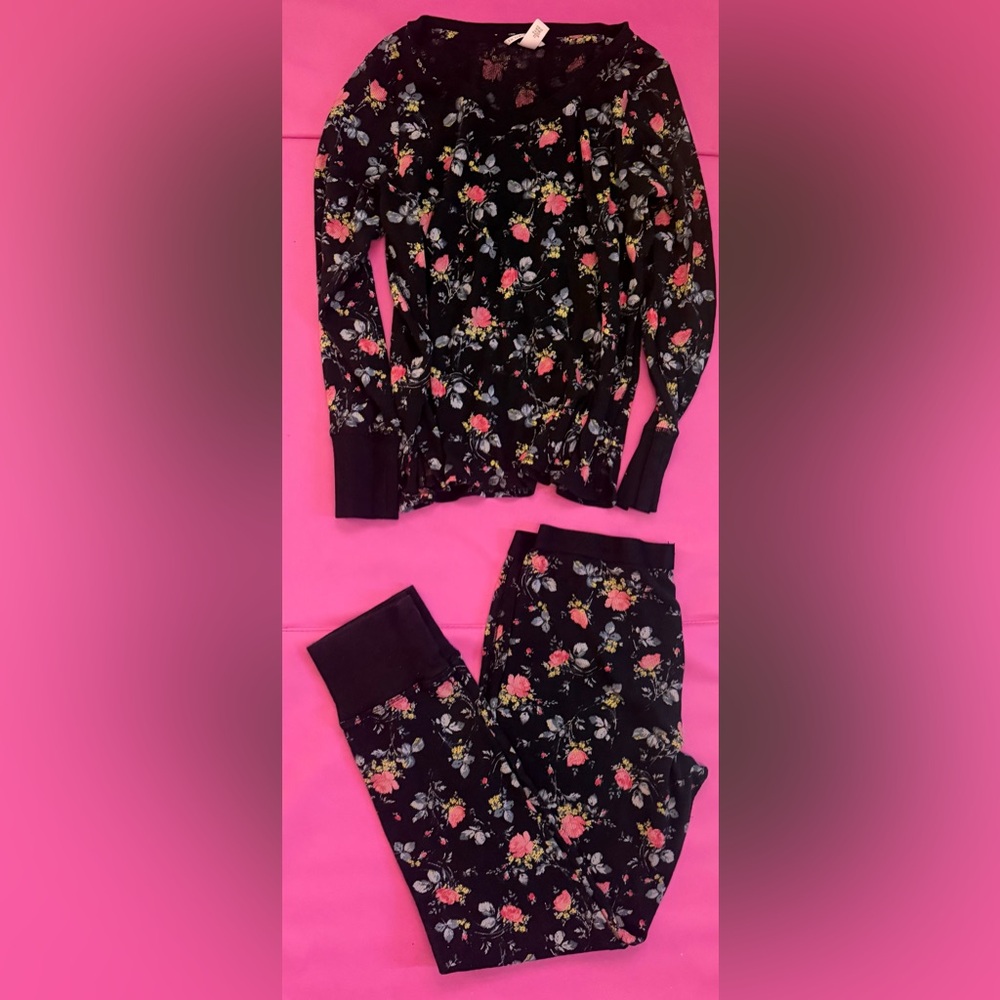 Victoria's Secret waffle knit Floral Pajama Set